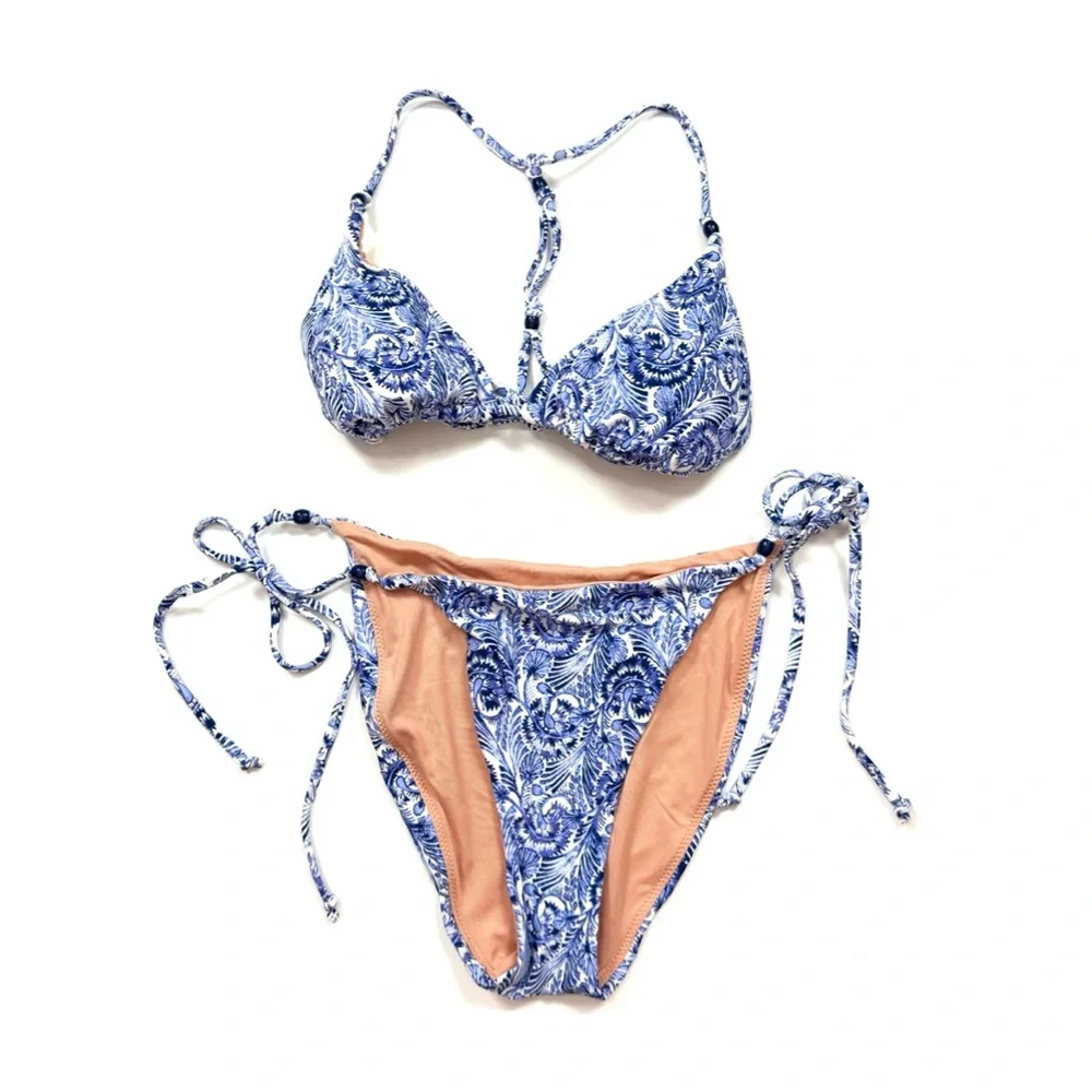 J. Crew Beaded String Bikini in Dandelion Swirl - Picture 1 of 5
